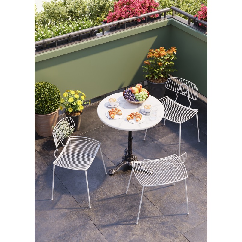 Table bistrot Kaffeehaus blanc Ø 60