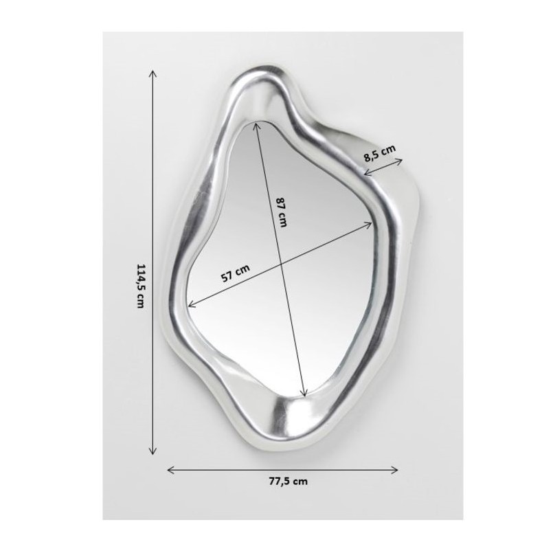 Miroir Hologram argenté 119x76cm Kare Design