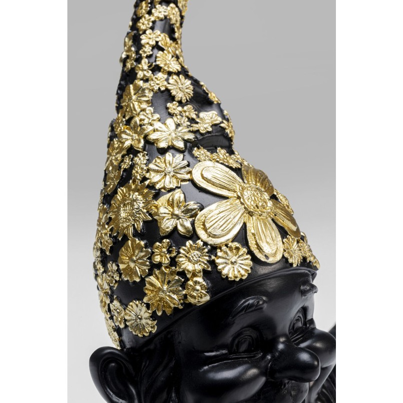 Figurine décorative Nain Meditation noir-doré 19