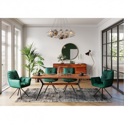 Draaistoel met armleuningen Mila groen fluweel Kare Design