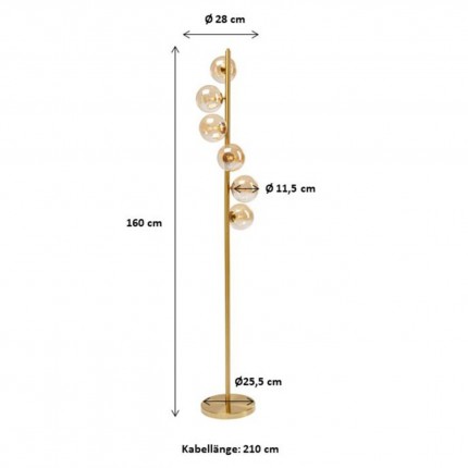 Vloerlamp Scala Balls 160cm gold Kare Design