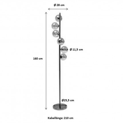 Vloerlamp Scala Balls 160cm zwart Kare Design