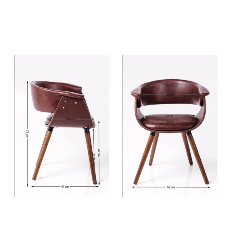 Chair with Armrest Nougat Kare Design