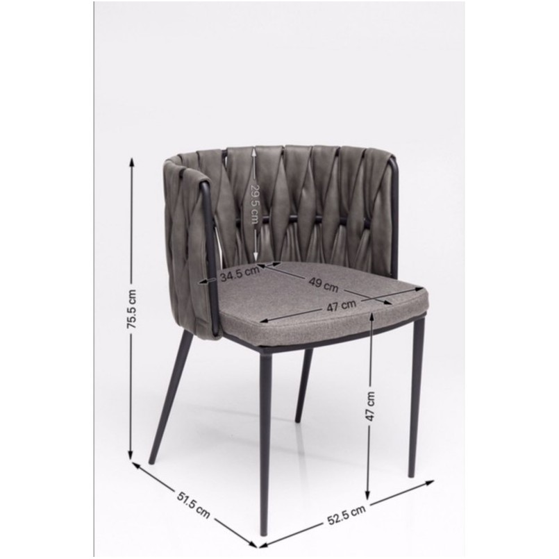 Chair with Armrest Cheerio Yellow incl. Cushion Kare Design