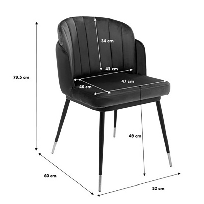 Chaise Hojas gris