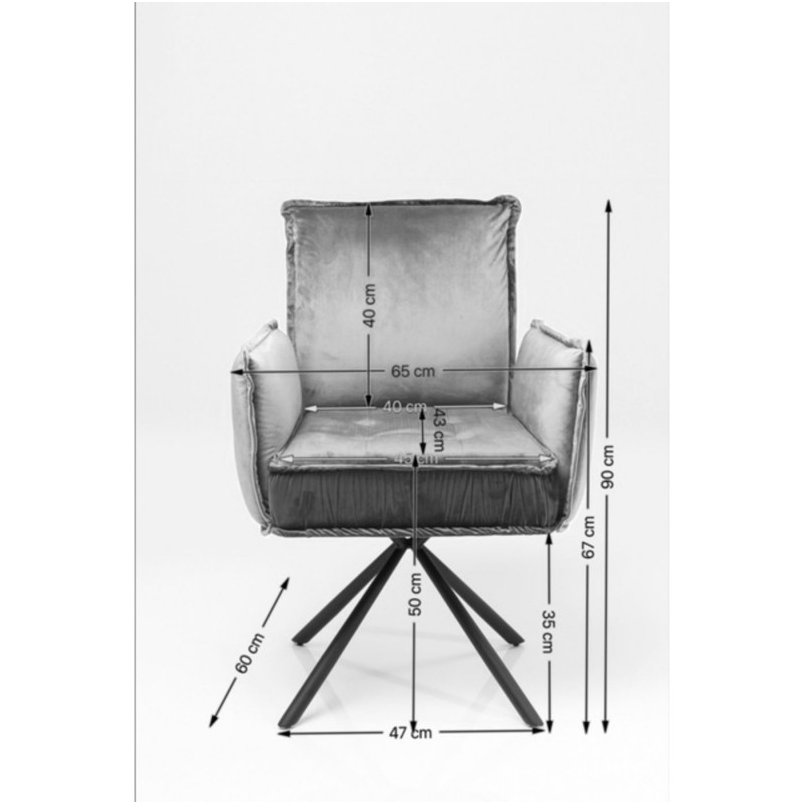 Chaise a./acc. Chelsea gris