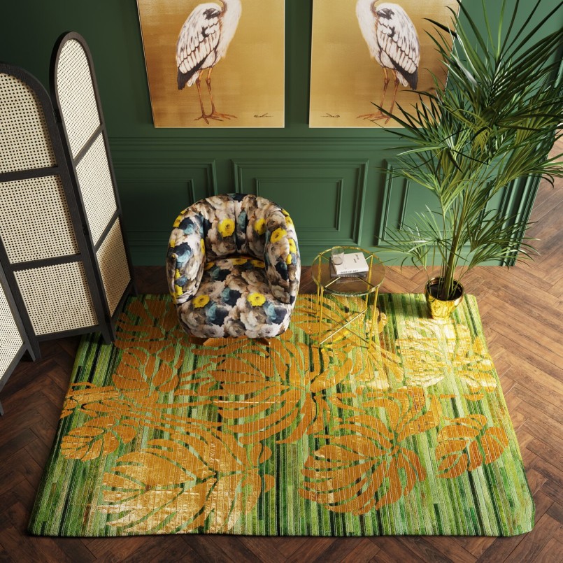 Fauteuil pivotant Peony jaune