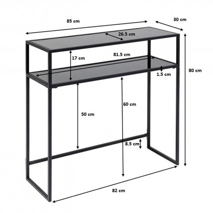 Console Loft 85x30cm black Kare Design