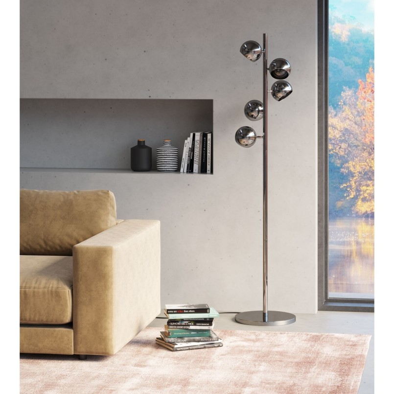 Floor Lamp Calotta Chrome 5-lite Kare Design