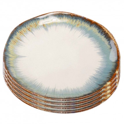 Borden Organic blauw Ø20cm (4/Set) Kare Design