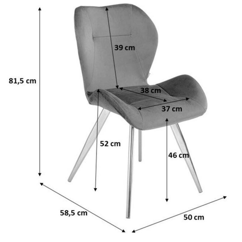 Chaise Viva velours rose Kare Design