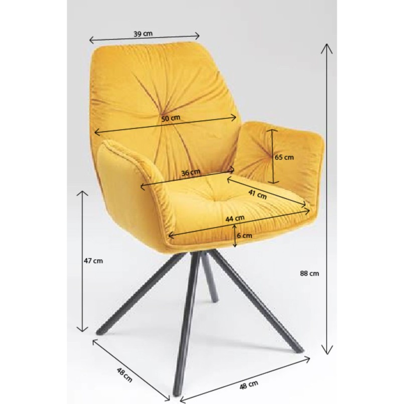 Chaise a./acc. Mila jaune