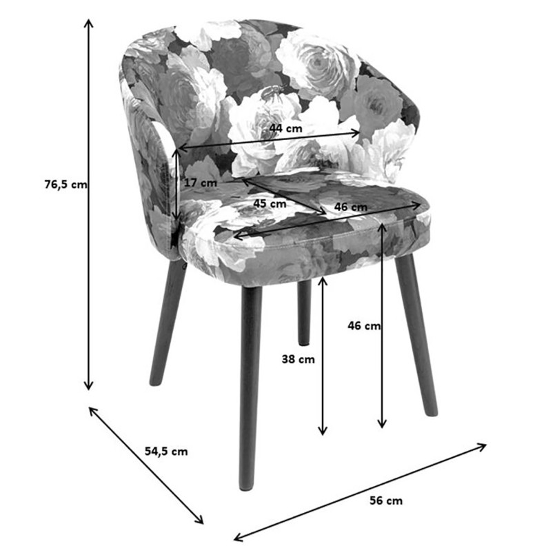 Chaise à./acc. Peony jaune