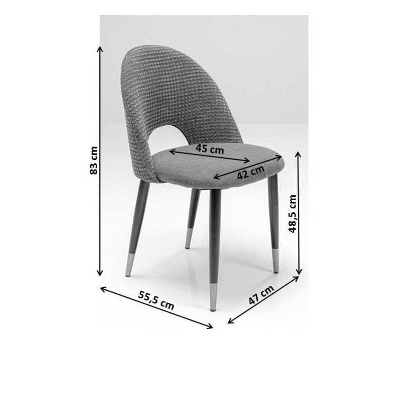 Chaise Iris velours taupe (2/set)