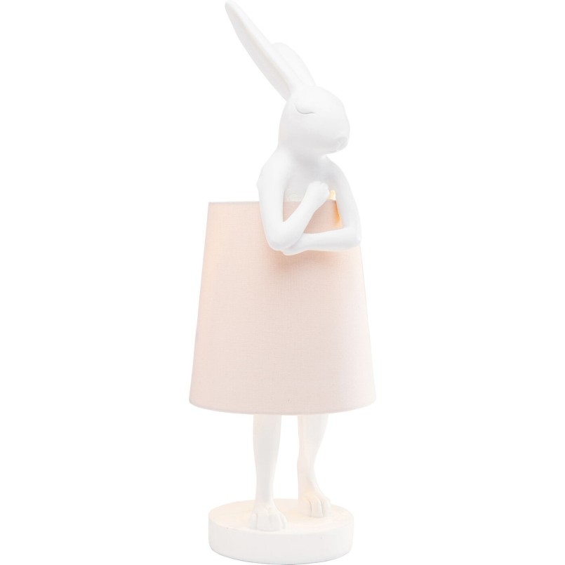 Lampe à poser Animal Rabbit blanc/rose 50cm