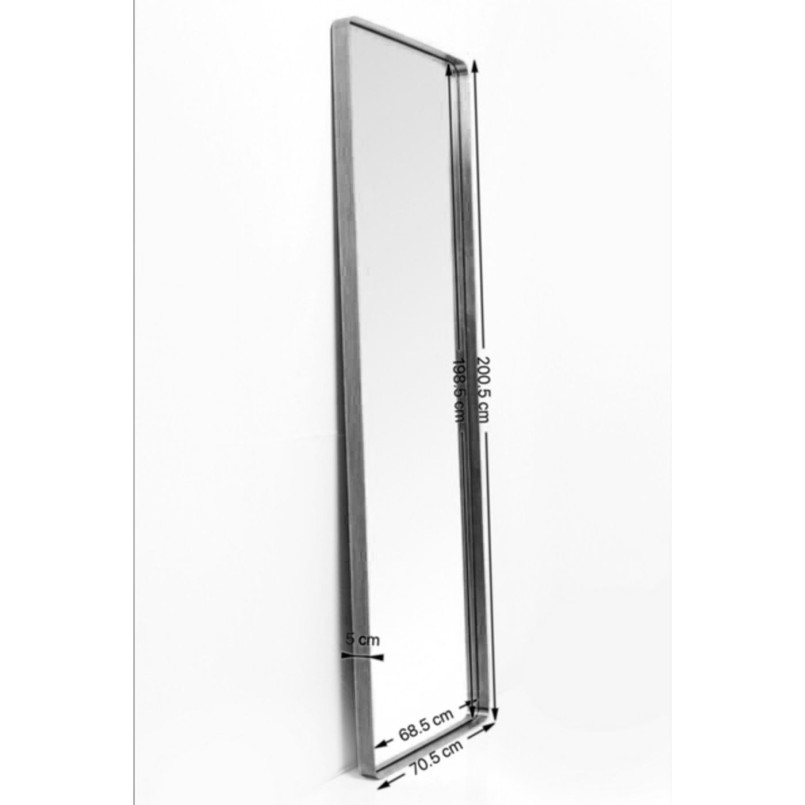 Miroir Curve rectangulaire cuivre 200x70cm Kare Design