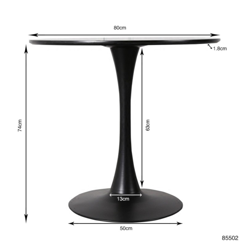 Table Schickeria noir Ø80