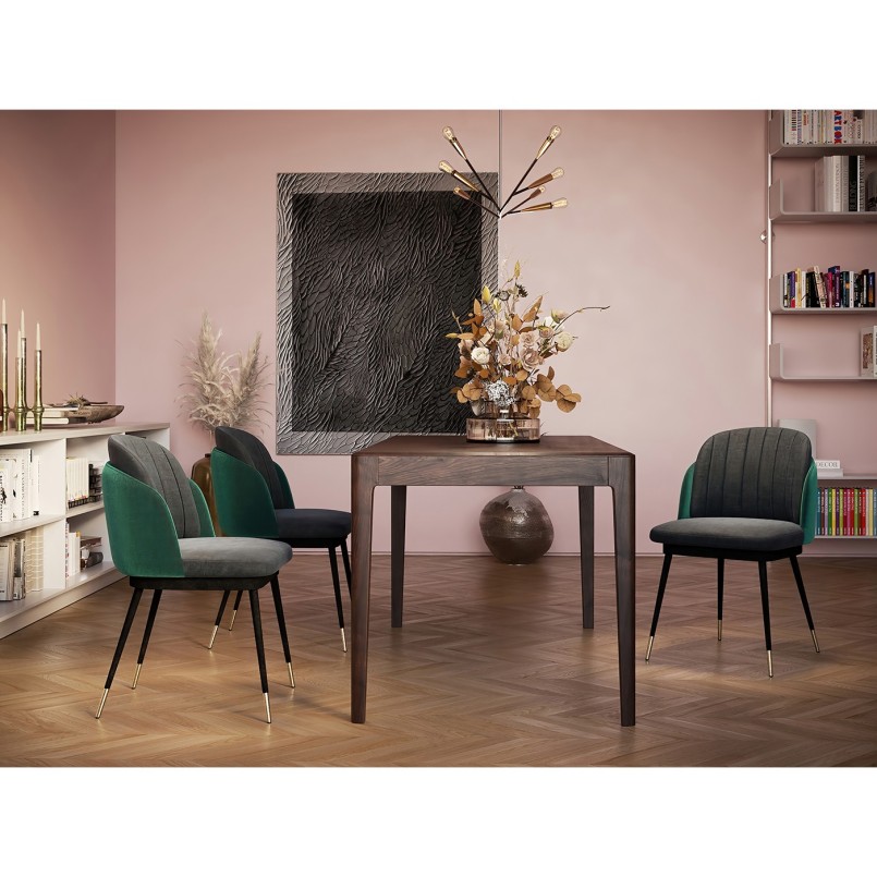 Chaise Hojas gris