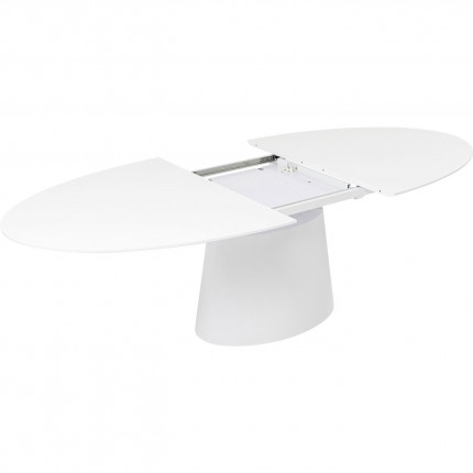 Uitschuifbare eettafel Benvenuto ovaal mat wit Kare Design