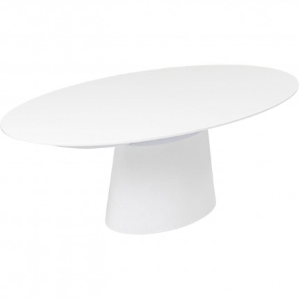 Uitschuifbare eettafel Benvenuto ovaal mat wit Kare Design