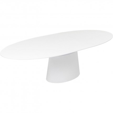 Uitschuifbare eettafel Benvenuto ovaal mat wit Kare Design