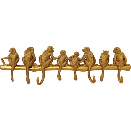 Wand kapstok aap haak goud 70cm Kare Design