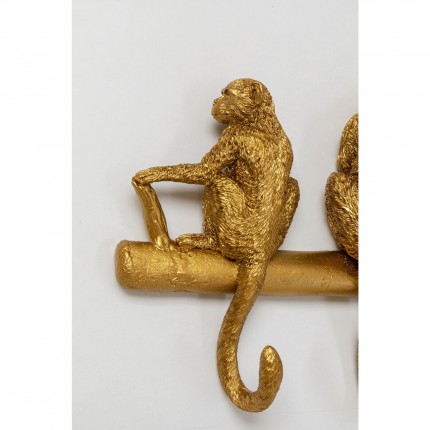 Wand kapstok aap haak goud 70cm Kare Design