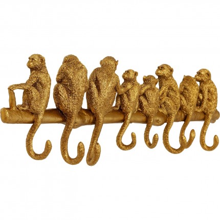 Wand kapstok aap haak goud 70cm Kare Design