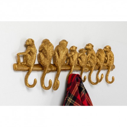 Wand kapstok aap haak goud 70cm Kare Design