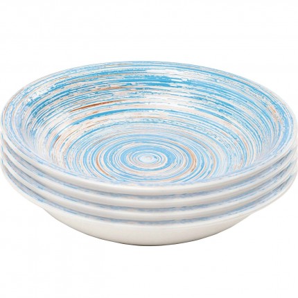 Soepborden Swirl Ø21cm blauw (4/Set) Kare Design