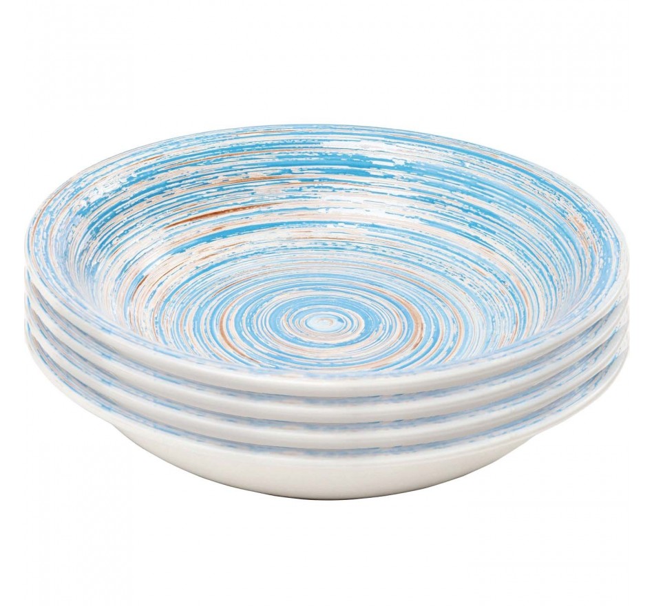 Soepborden Swirl Ø21cm blauw (4/Set) Kare Design Soepborden Swirl Ø21cm blauw (4/Set) Kare Design