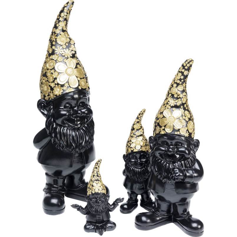 Figurine décorative Nain Standing noir-doré 45