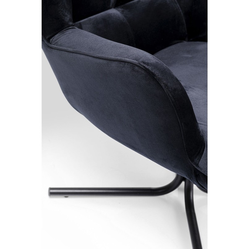 Fauteuil pivotant Oscar velours nooir