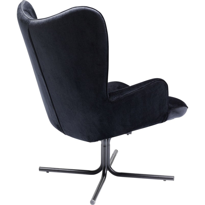Fauteuil pivotant Oscar velours nooir