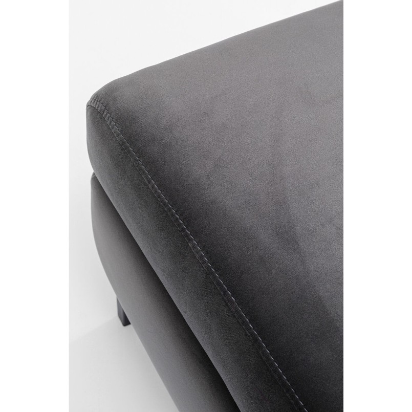 Tabouret Gianni velours gris noir