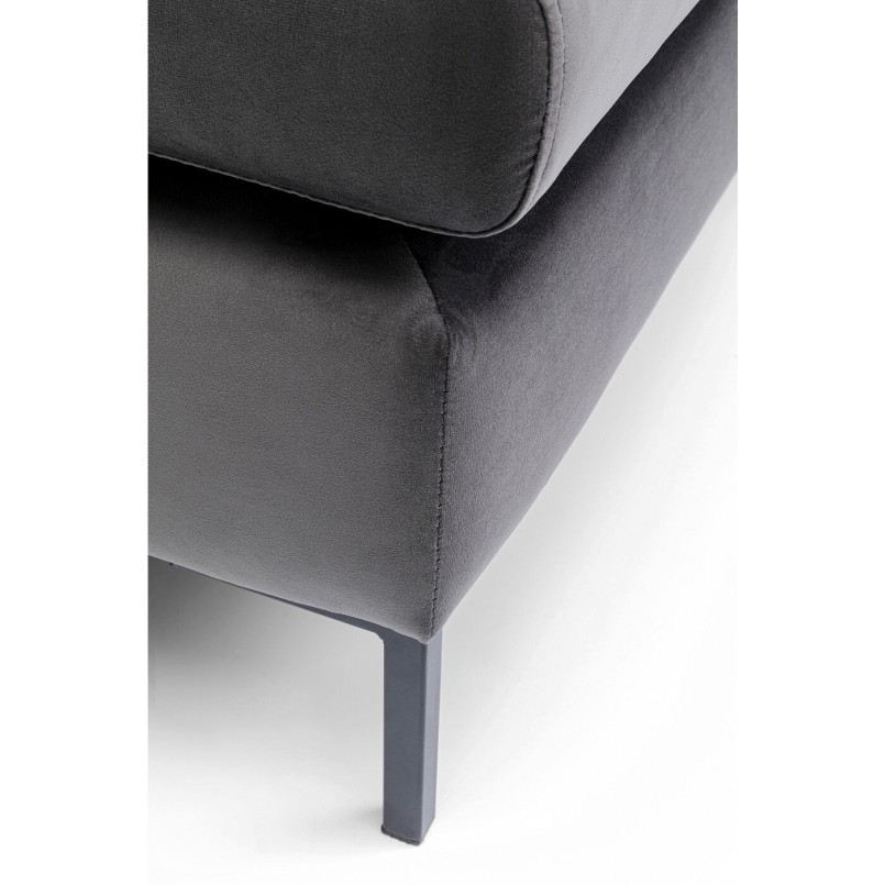 Tabouret Gianni velours gris noir
