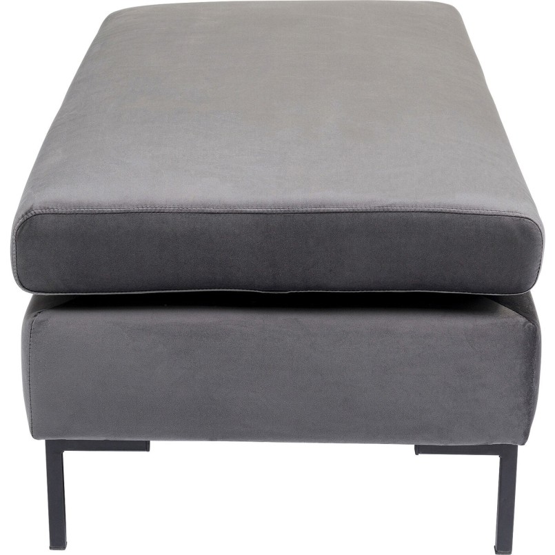 Tabouret Gianni velours gris noir