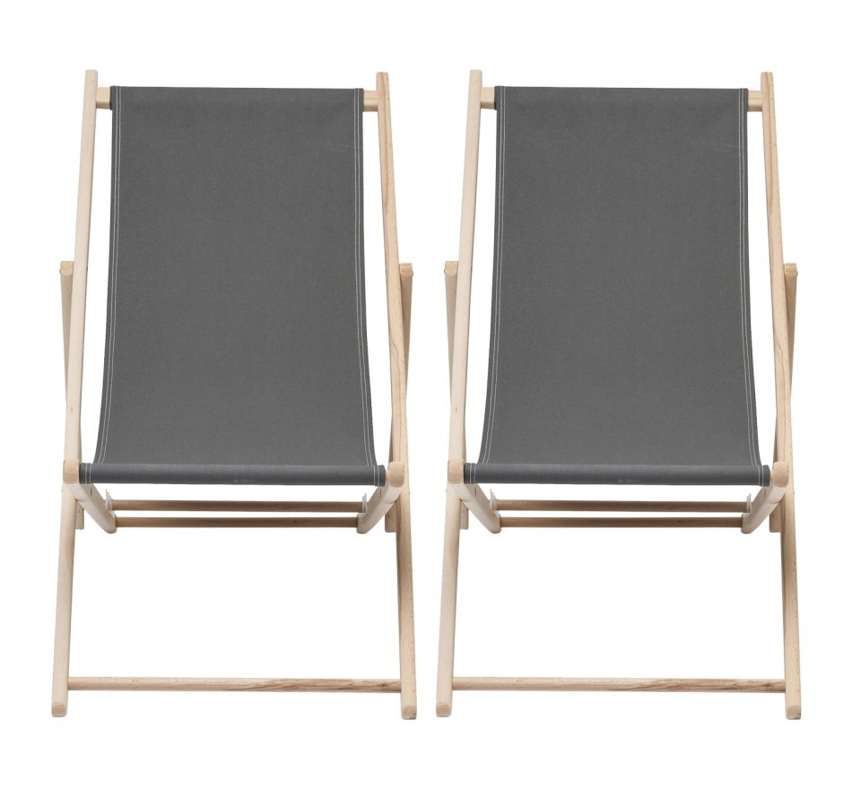 Ligstoelen Easy Summer grijs 2/set Kare Design