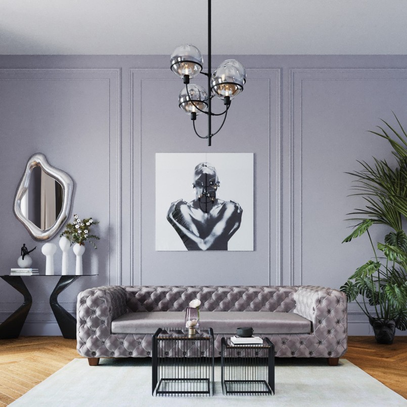 Miroir Hologram argenté 119x76cm Kare Design