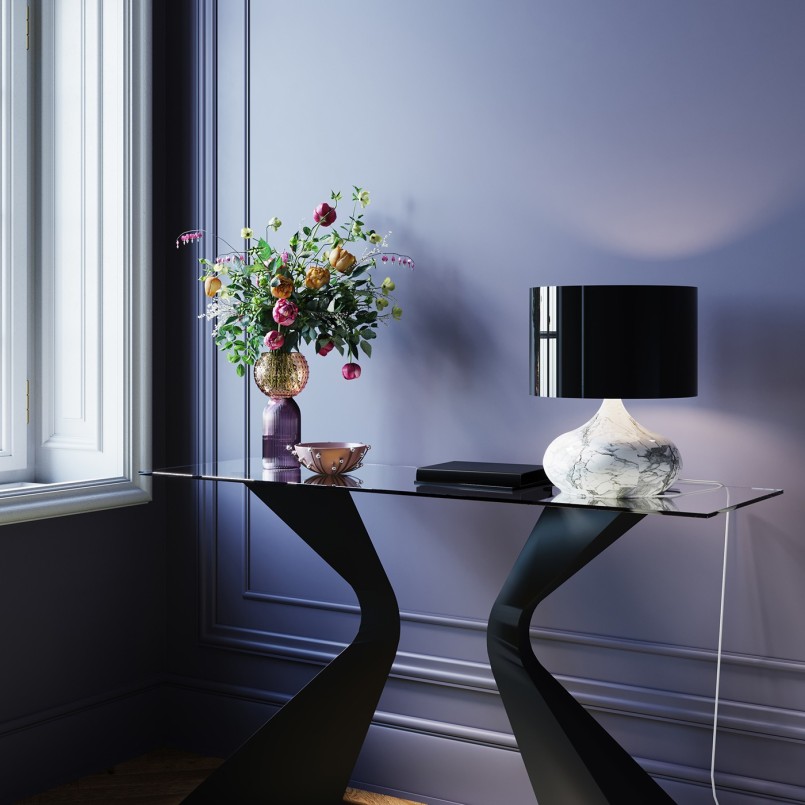 Console Gloria noir 140x81cm