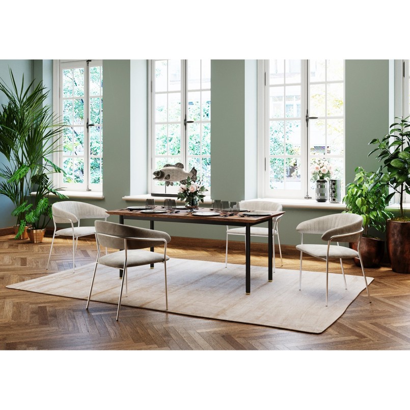 Chaise a./acc. Belle crème (2/set)