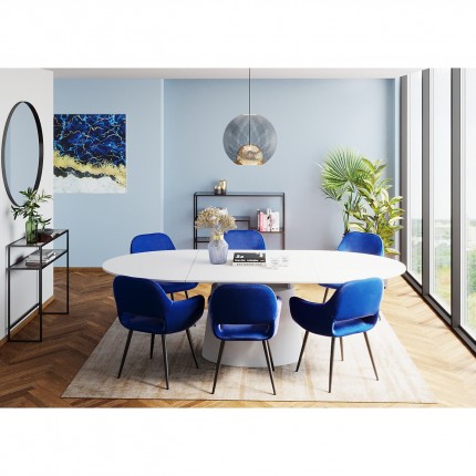 Uitschuifbare eettafel Benvenuto ovaal mat wit Kare Design
