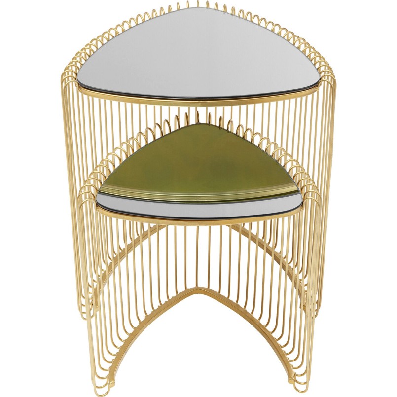 Table d appoint Wire Triangle doré (2/Set)