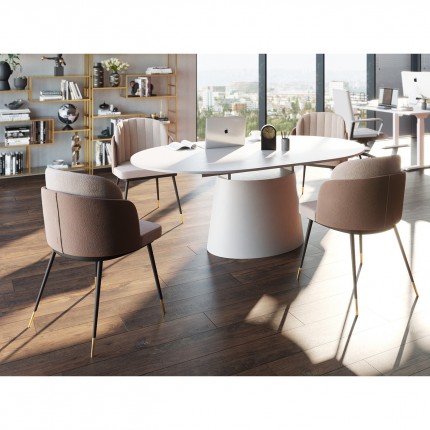 Uitschuifbare eettafel Benvenuto ovaal mat wit Kare Design