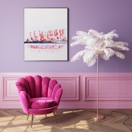 Lampadaire Feather Palm blanc 165cm