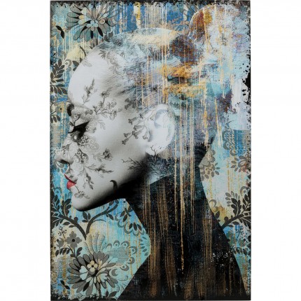 Glass Picture Lady Flower 100x150cm Kare Design Glass Picture Lady Flower 100x150cm Kare Design