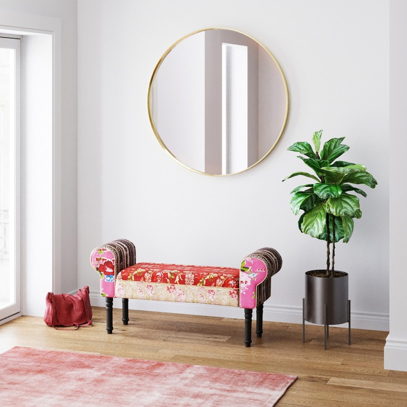Mirror Curve Round Brass Ø100cm Kare Design