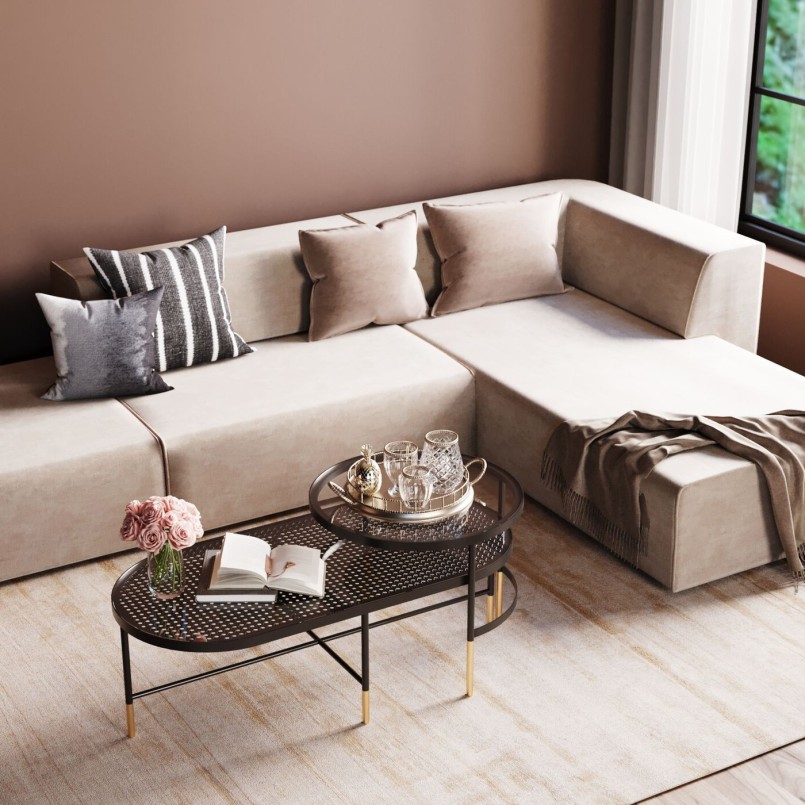 Sofa Infinity Velvet Taupe Right Kare Design
