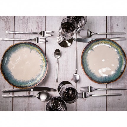 Borden Organic blauw Ø20cm (4/Set) Kare Design