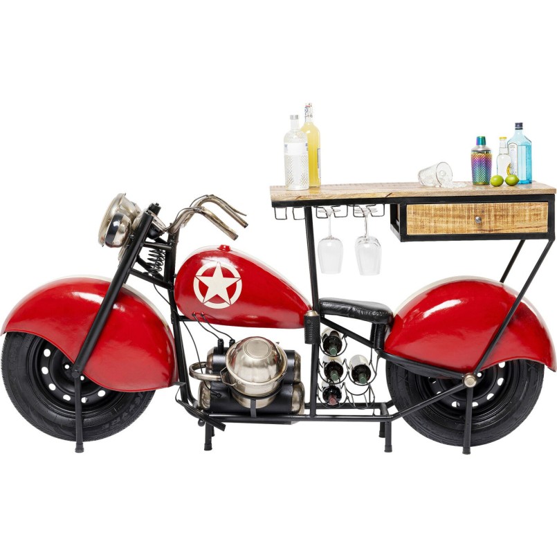 Meuble bar Motorbike rouge